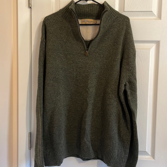Lee Valley Other - Lee Valley Ireland. lambswool mossy green quarter zip sweater. XL.